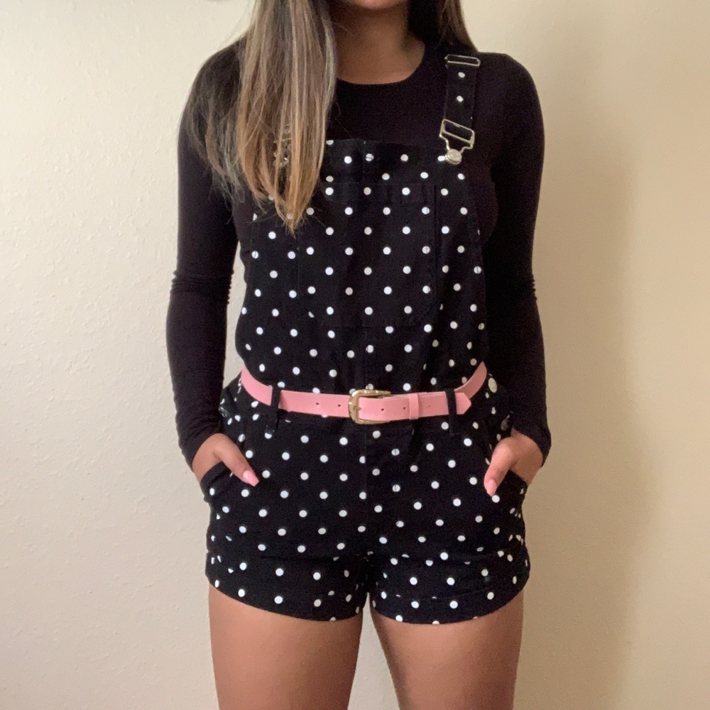 Polka Dot Overall Shorts
